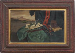 Antique Italian Super Realist Surreal Landscape Framed Signed Modern Painting