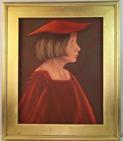 Retrato antiguo de un joven príncipe noble italiano, óleo sobre lienzo, enmarcado