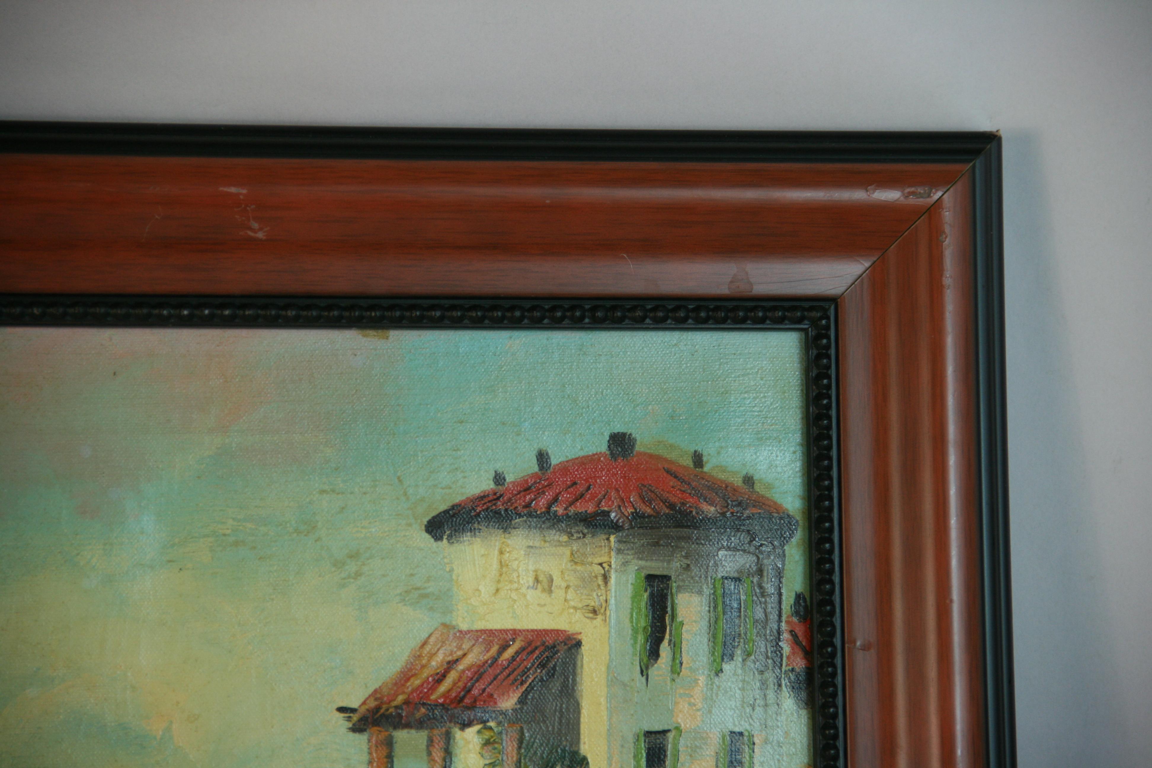 Antique Lake Como Vista Oversized Oil Painting By Collazzi For Sale 7