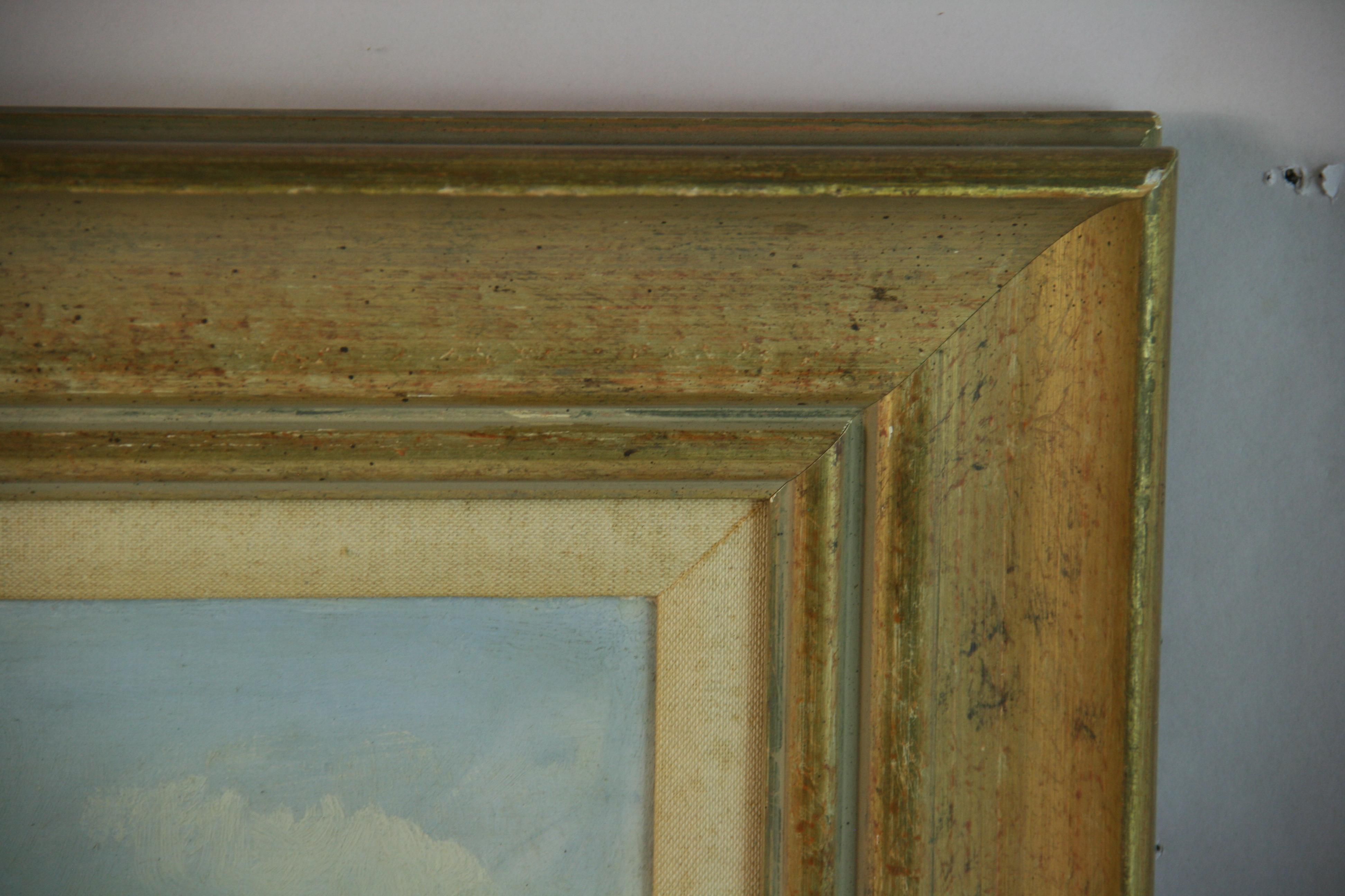 Antique Landscape  Oil Painting Capri Sea View 1940's 3