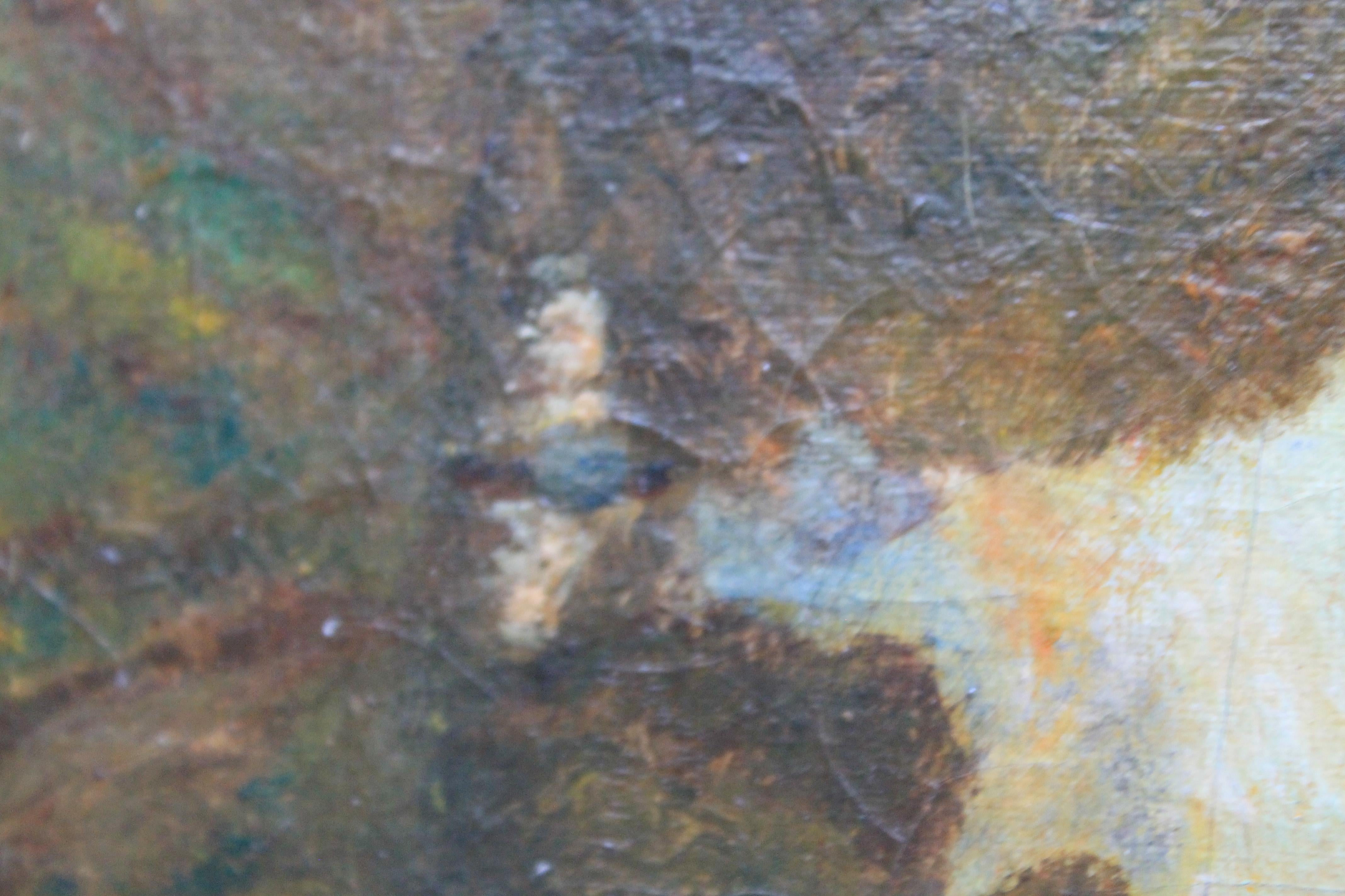 Antique French, pittura ad olio di paesaggio, Scuola Francese 5