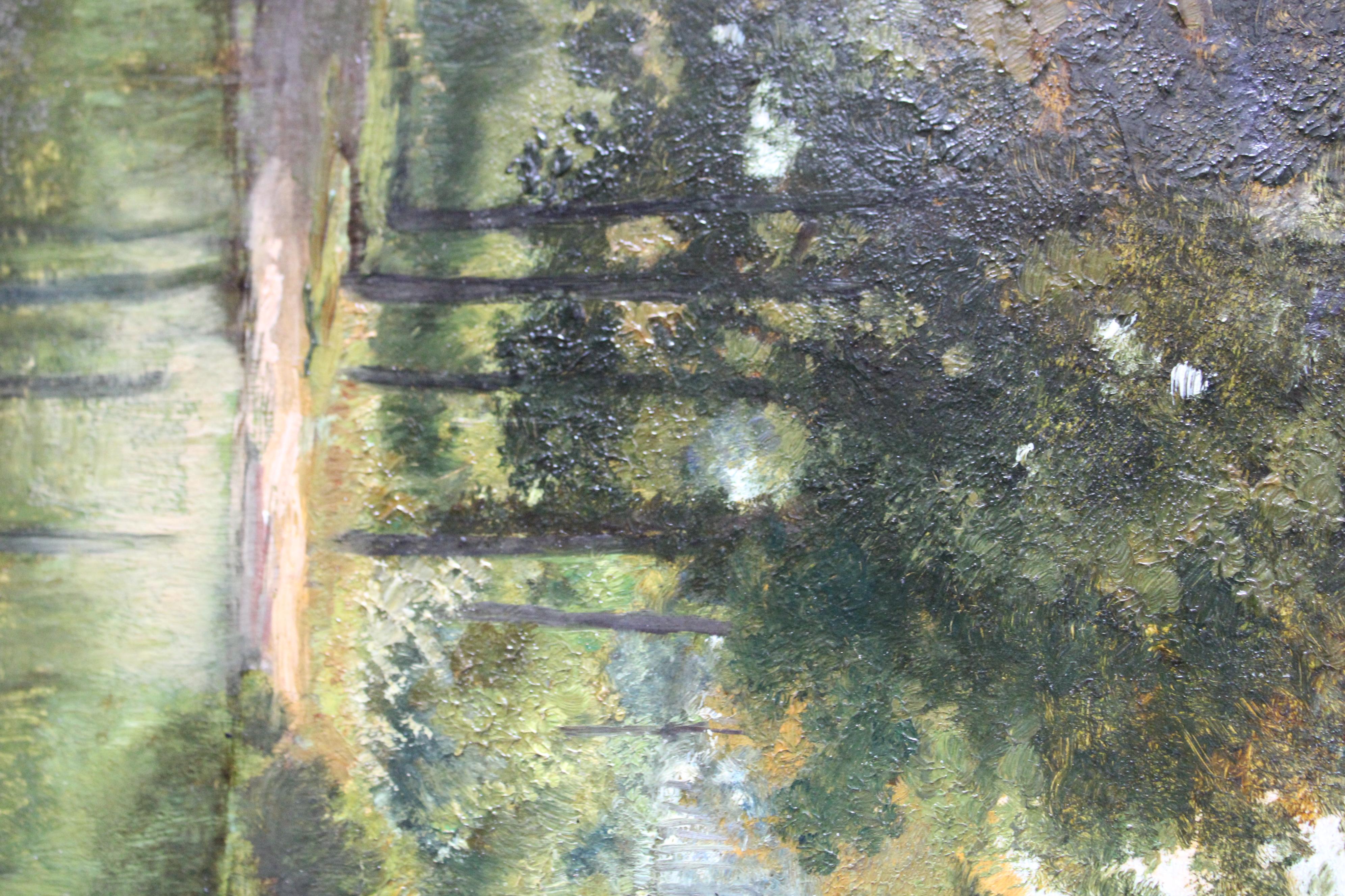 Antique landscape/riverscape oil painting, French landscape 4
