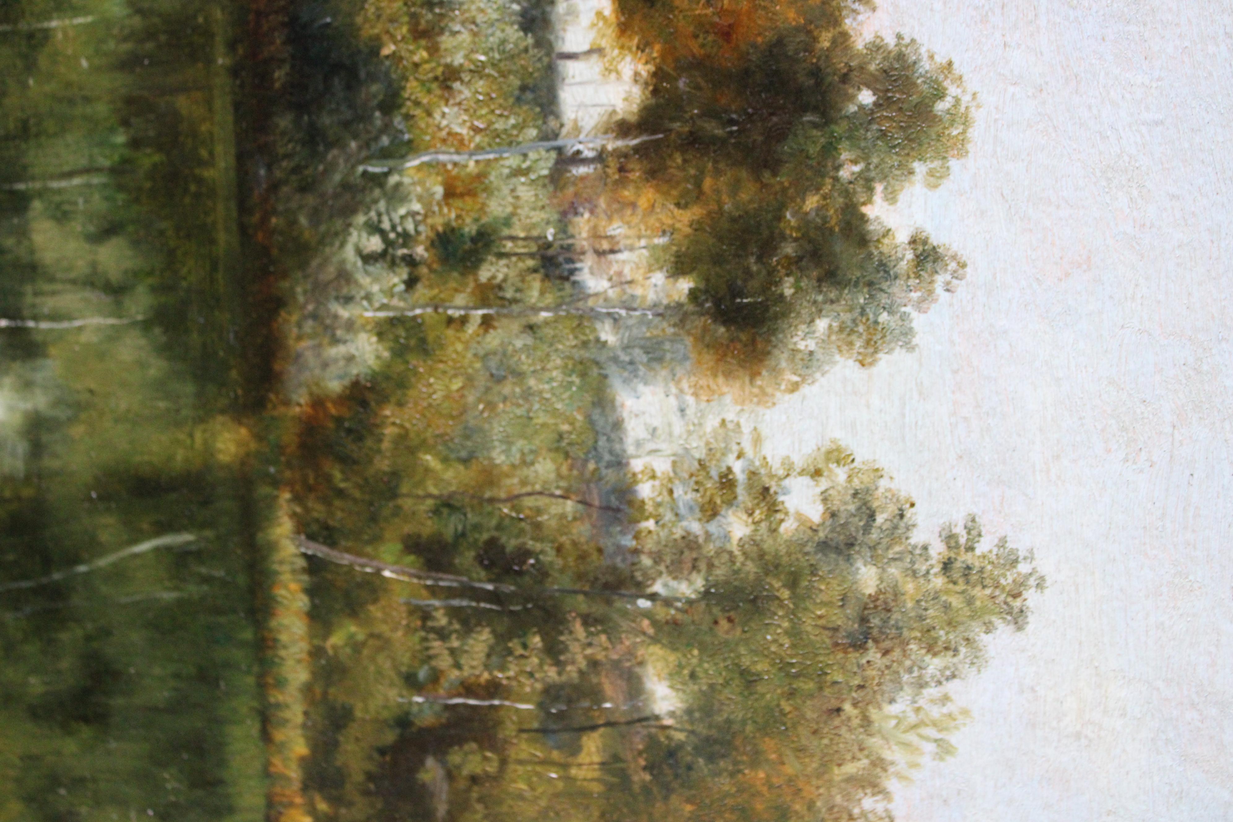 Antique landscape/riverscape oil painting, French landscape 5