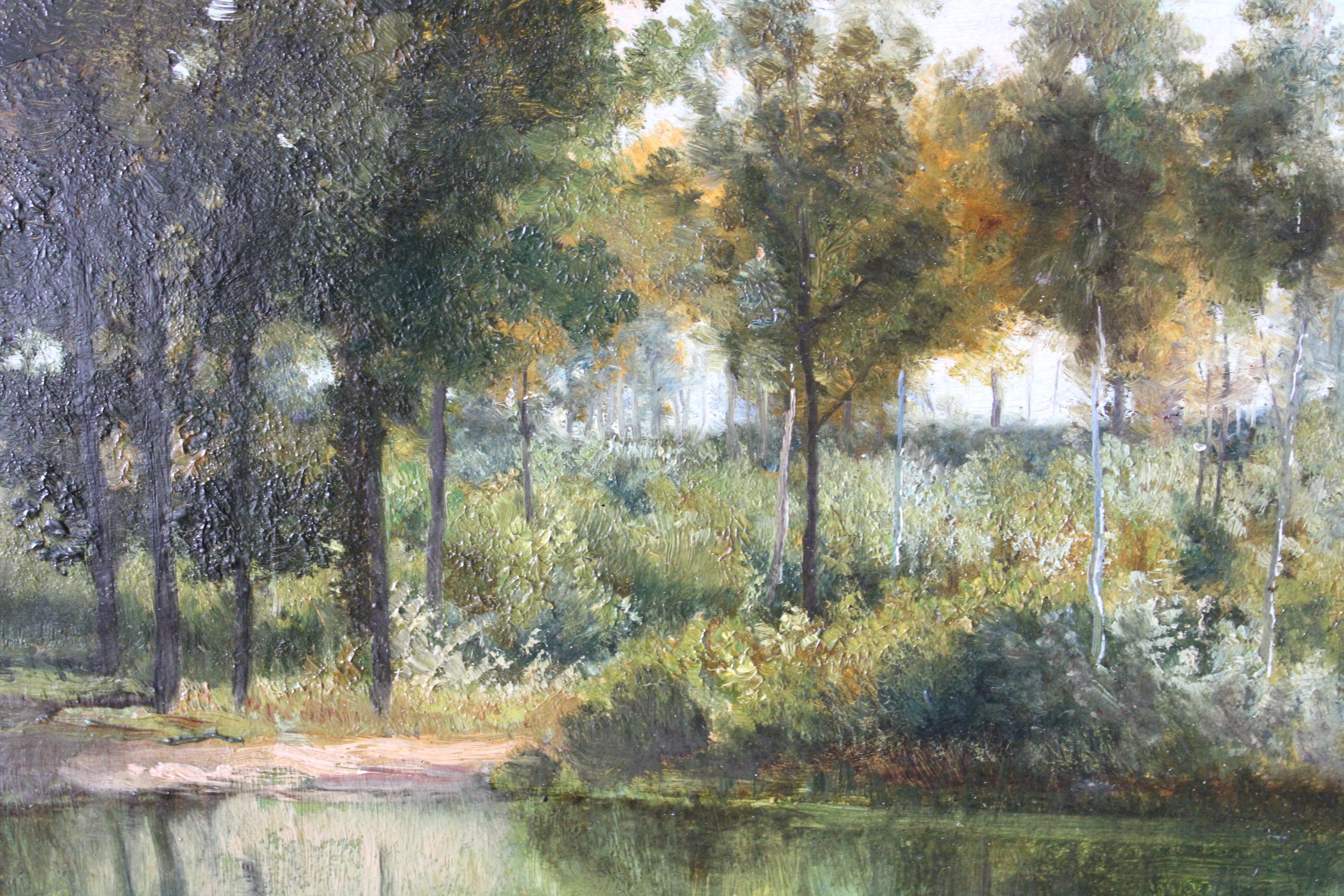 Antique landscape/riverscape oil painting, French landscape 6