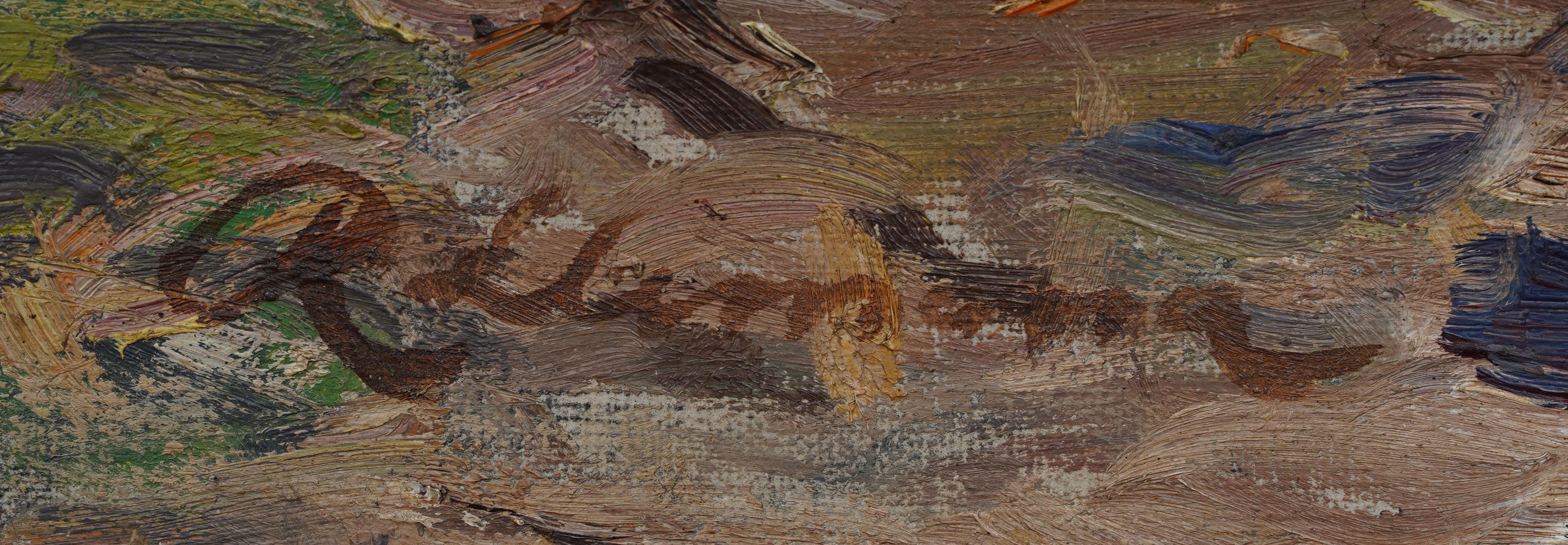 Peinture à l'huile de paysage Impressionniste Américain Giltwood encadrée en vente 2
