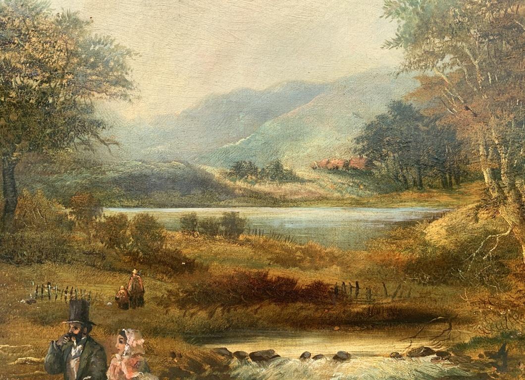 European painter (19th century) - River landscape with noblemen walking.

51 x 76cm.

Antique oil painting on canvas, without frame.

Condition report: Original canvas. Good state of conservation of the pictorial surface, there are signs of aging