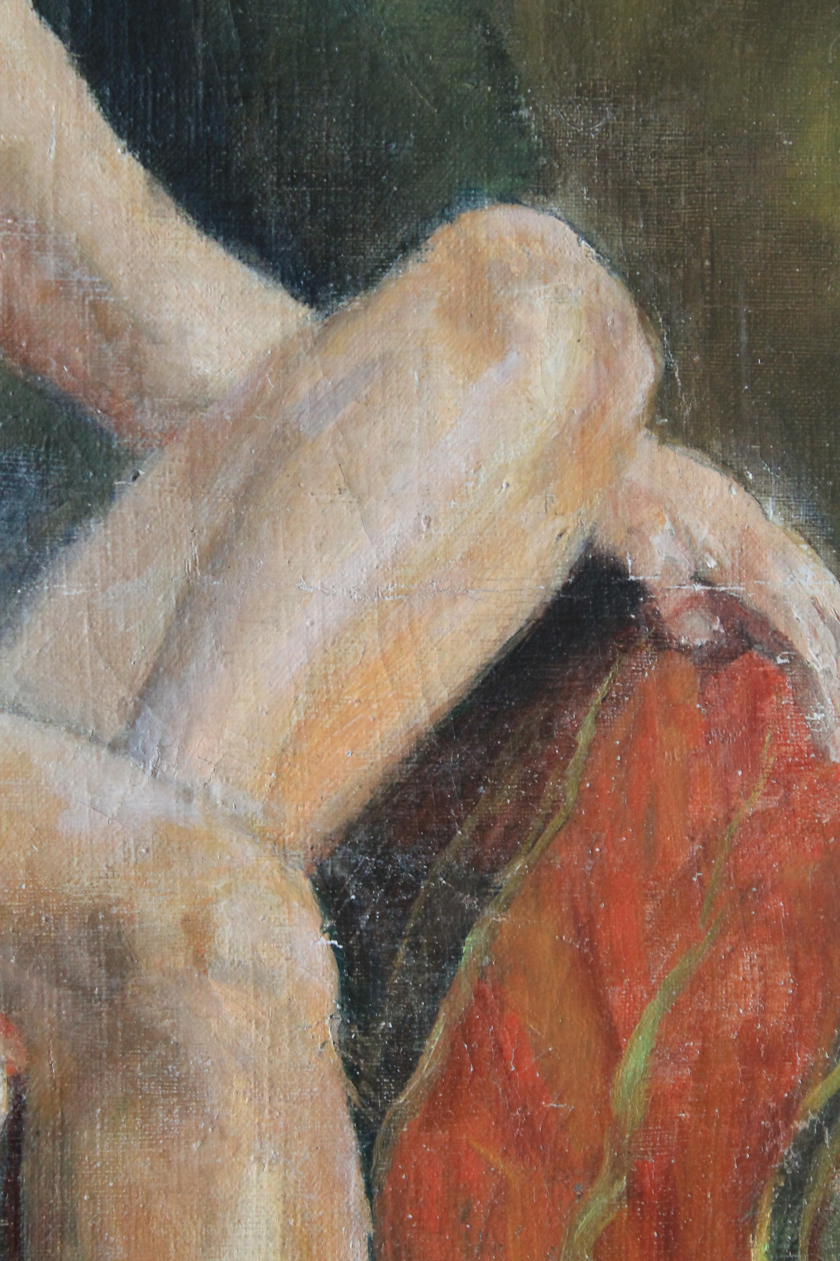 Antique nude oil portrait of a woman, French School 4