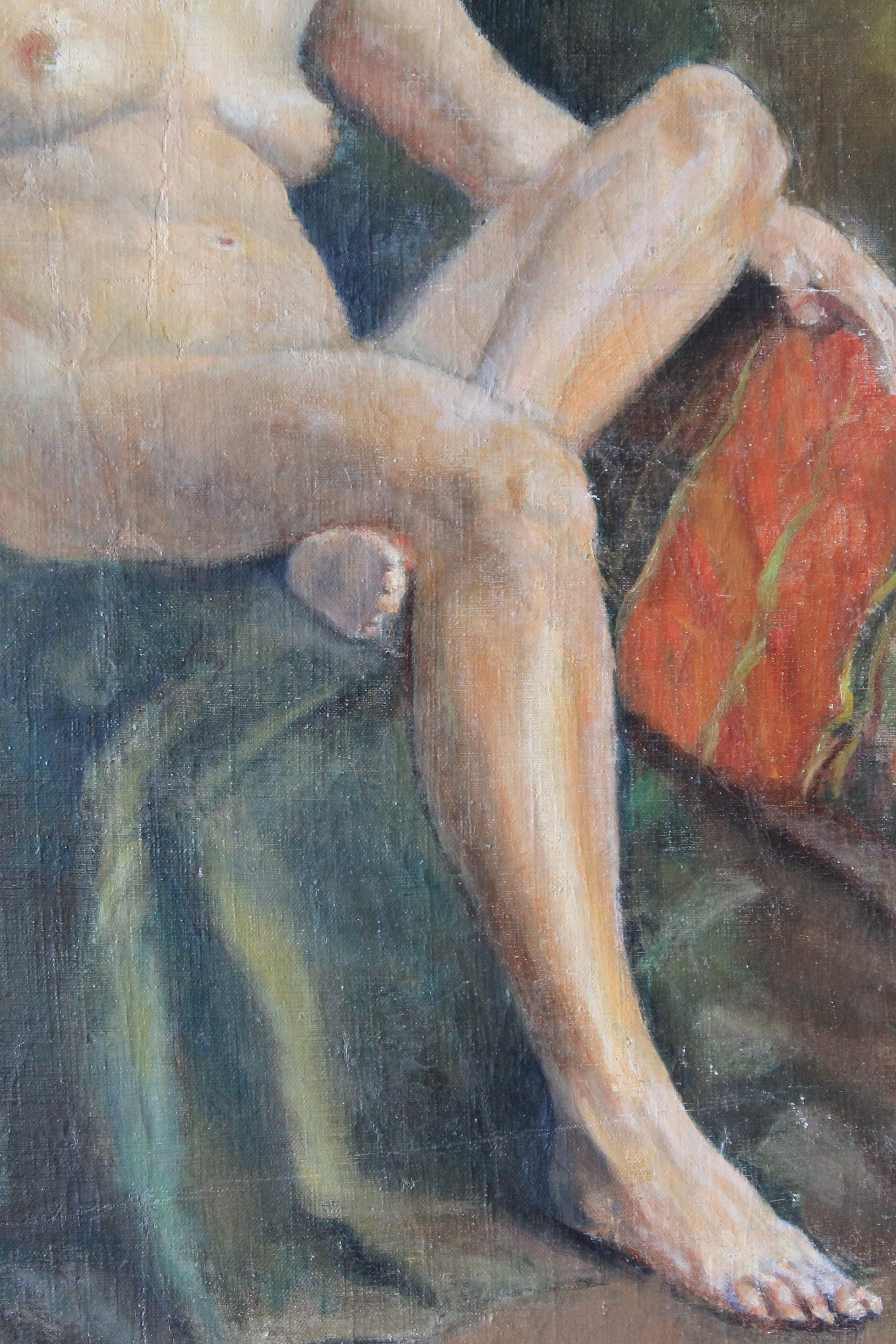 Antique nude oil portrait of a woman, French School 5