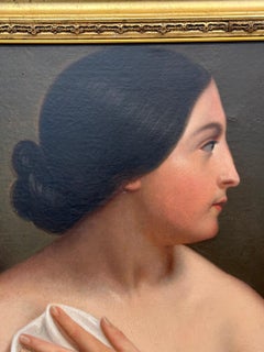 Antique Oil on Canvas Portrait of a Lady