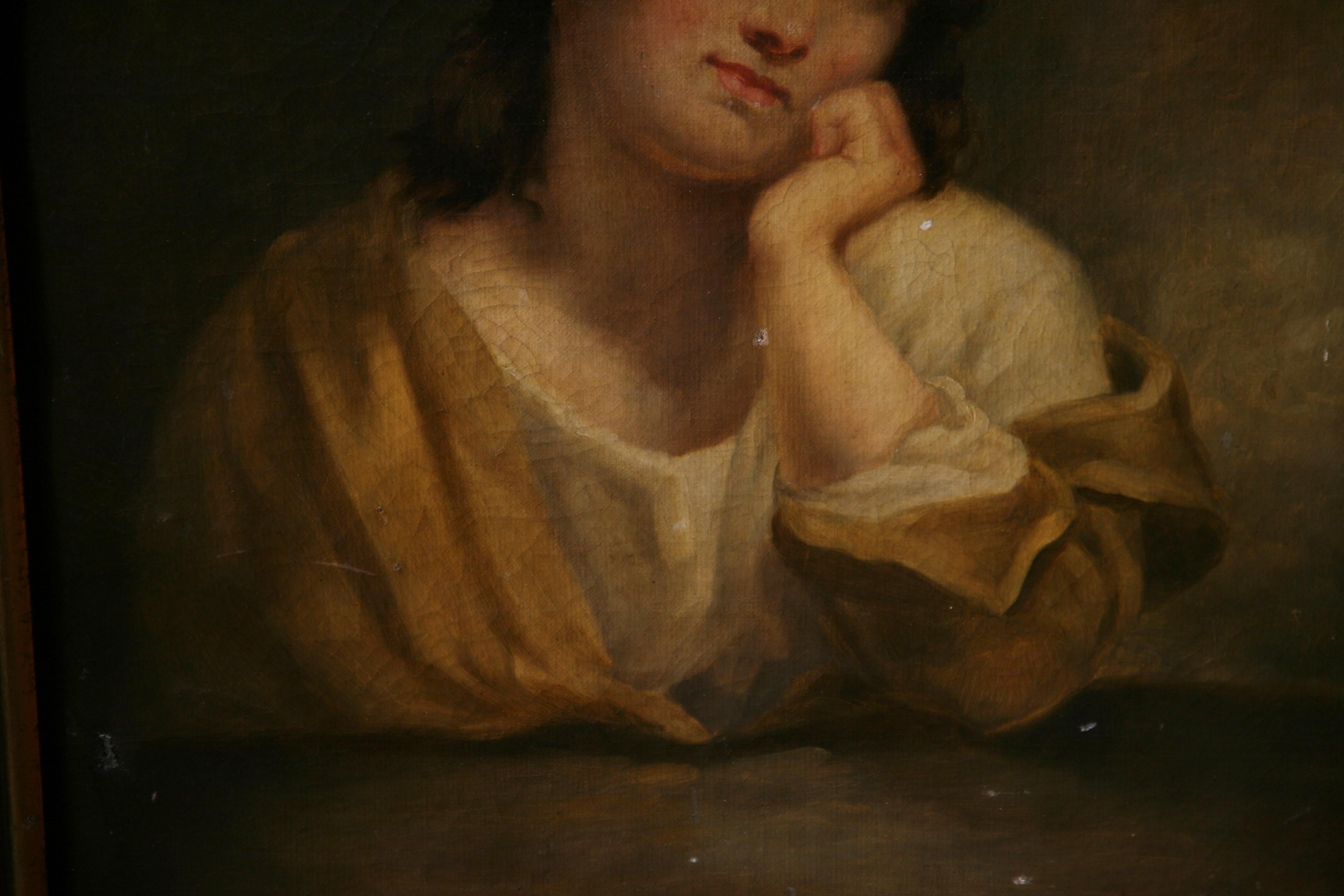 3912 Italie du 19ème siècle  portrait de femme
Taille de l'image 23x19.5