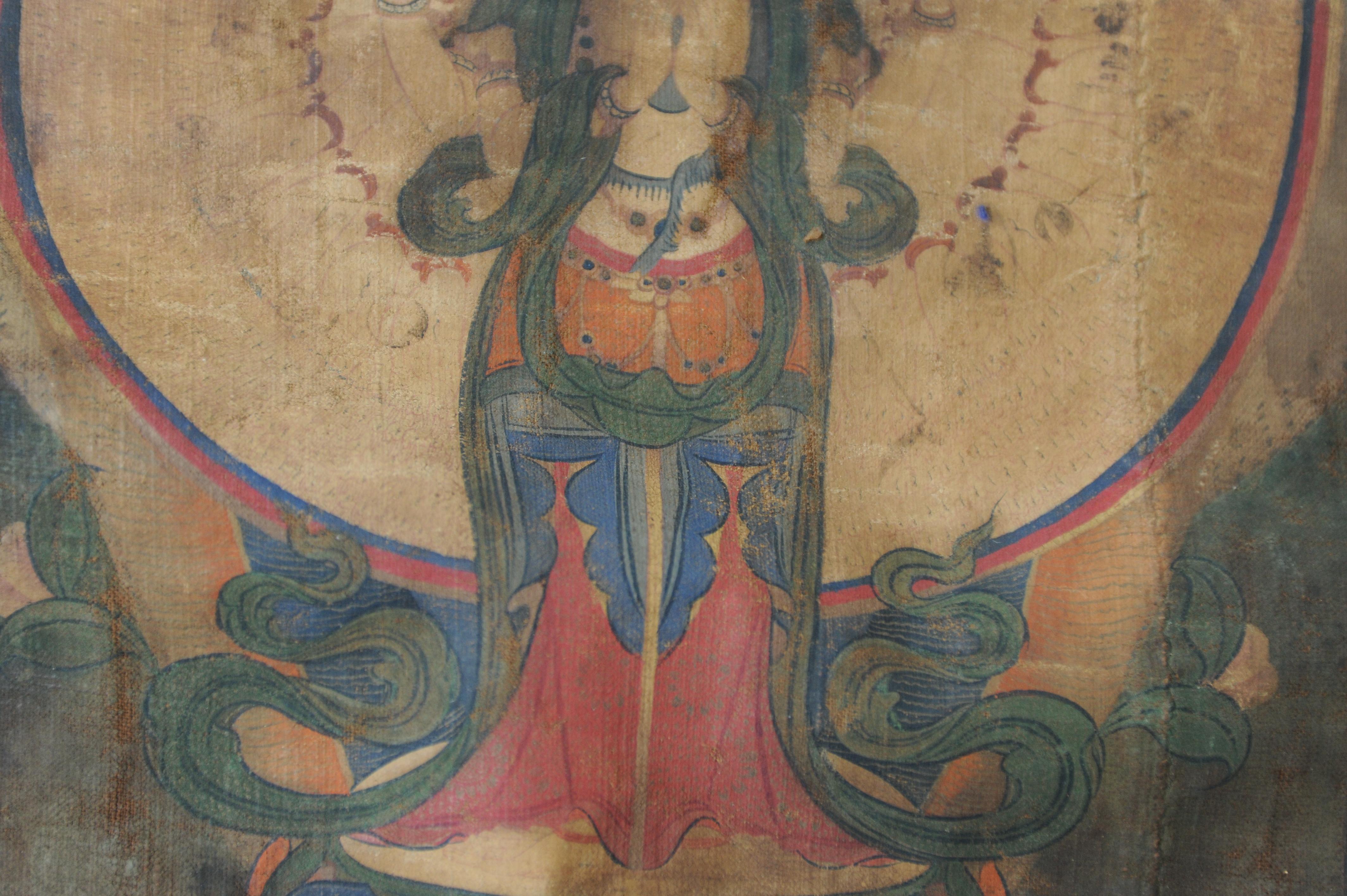 Antique original Lamaistic scroll painting whic 5