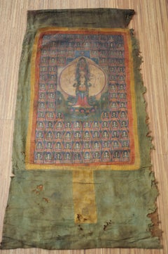 Antique original Lamaistic scroll painting whic