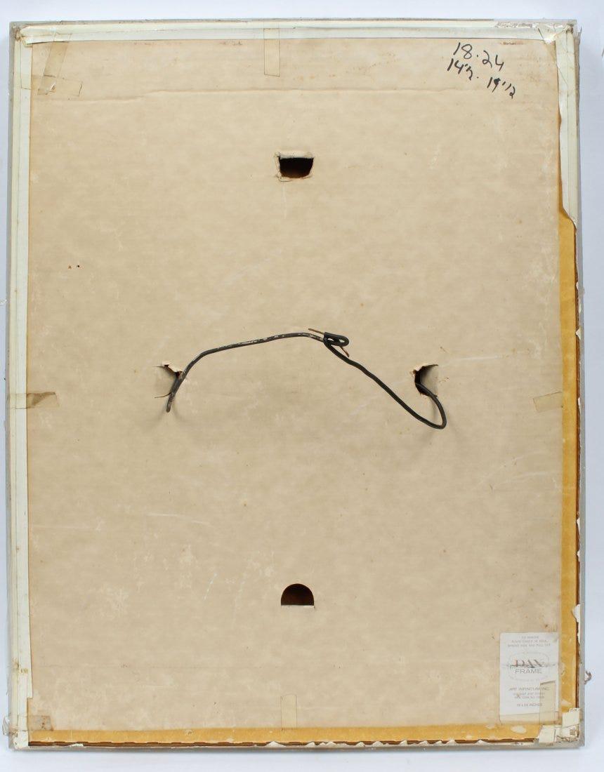 Antiguo Original Firmado Paisaje Surrealista Art Decó Pintura Arco Iris Pájaro Volador - Painting Moderno de Unknown