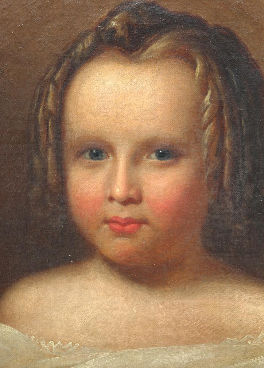 Antikes ovales realistisches Porträt einer jungen Dame im Angebot 2