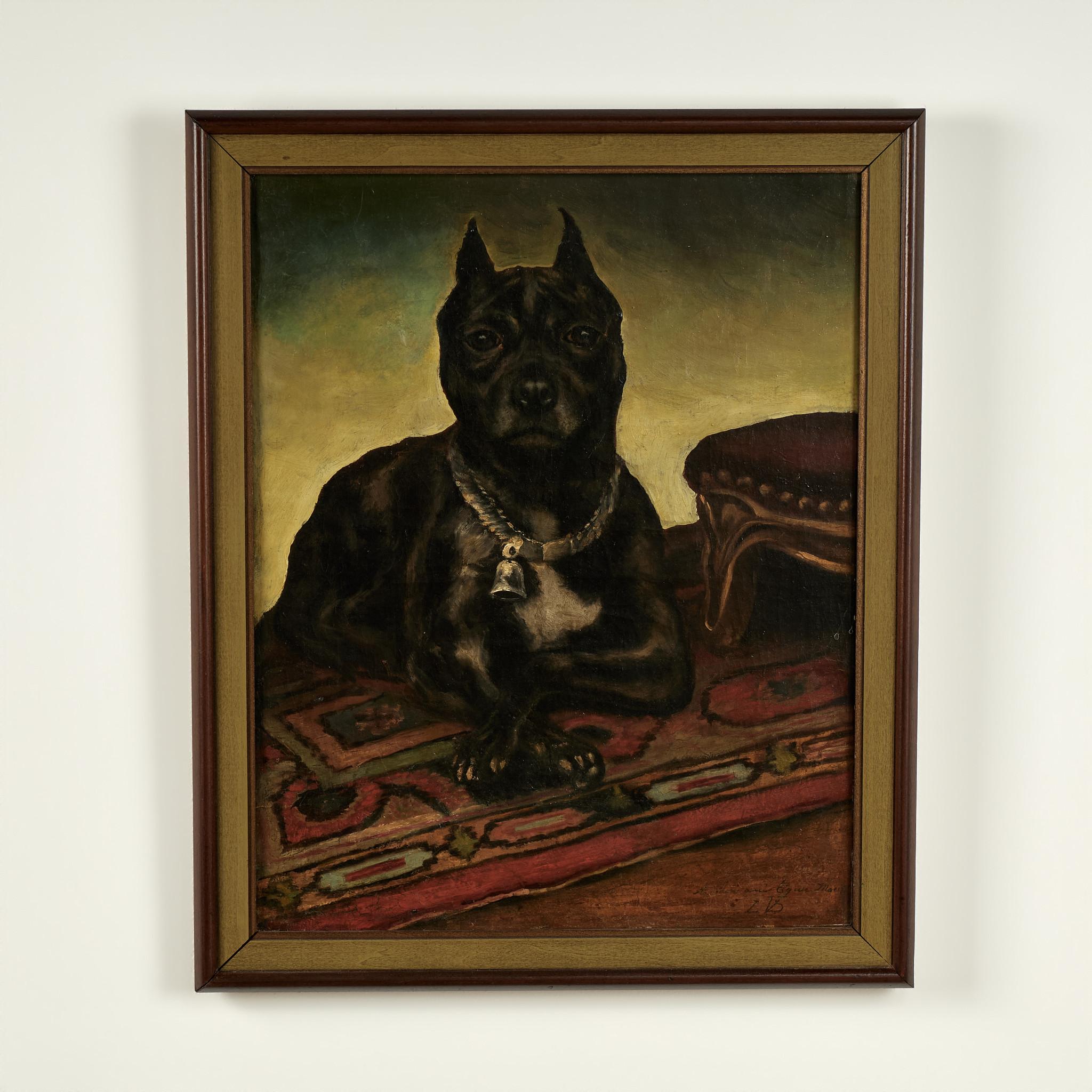 Antique Painting of a Dog