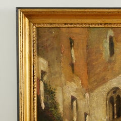 Dipinto antico raffigurante un vicolo di una città antica