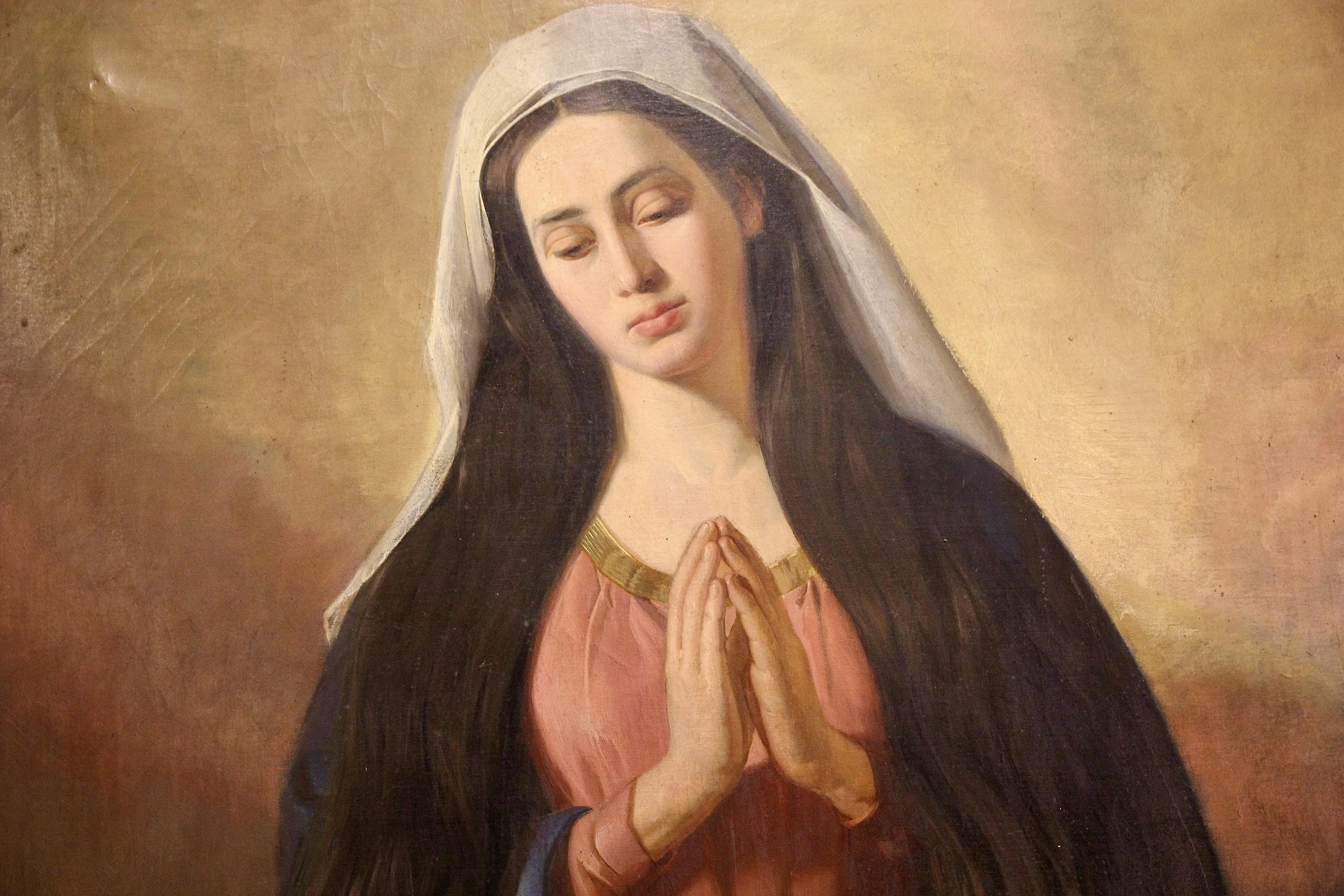 Antikes Gemälde:: Öl auf Leinwand:: 19. Jahrhundert:: „Die modische Frau“. (Renaissance), Painting, von Unknown