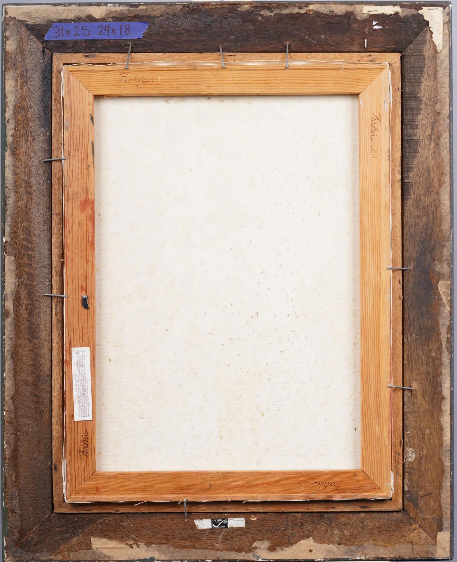 Antico dipinto di ritratto originale incorniciato 