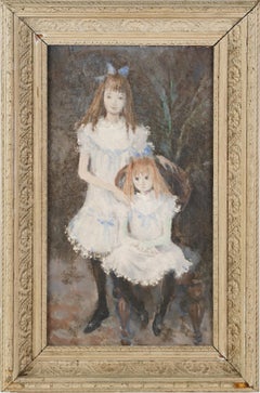 Antique Paris School Early 1900's French Impressionist Portrait Oil Painting