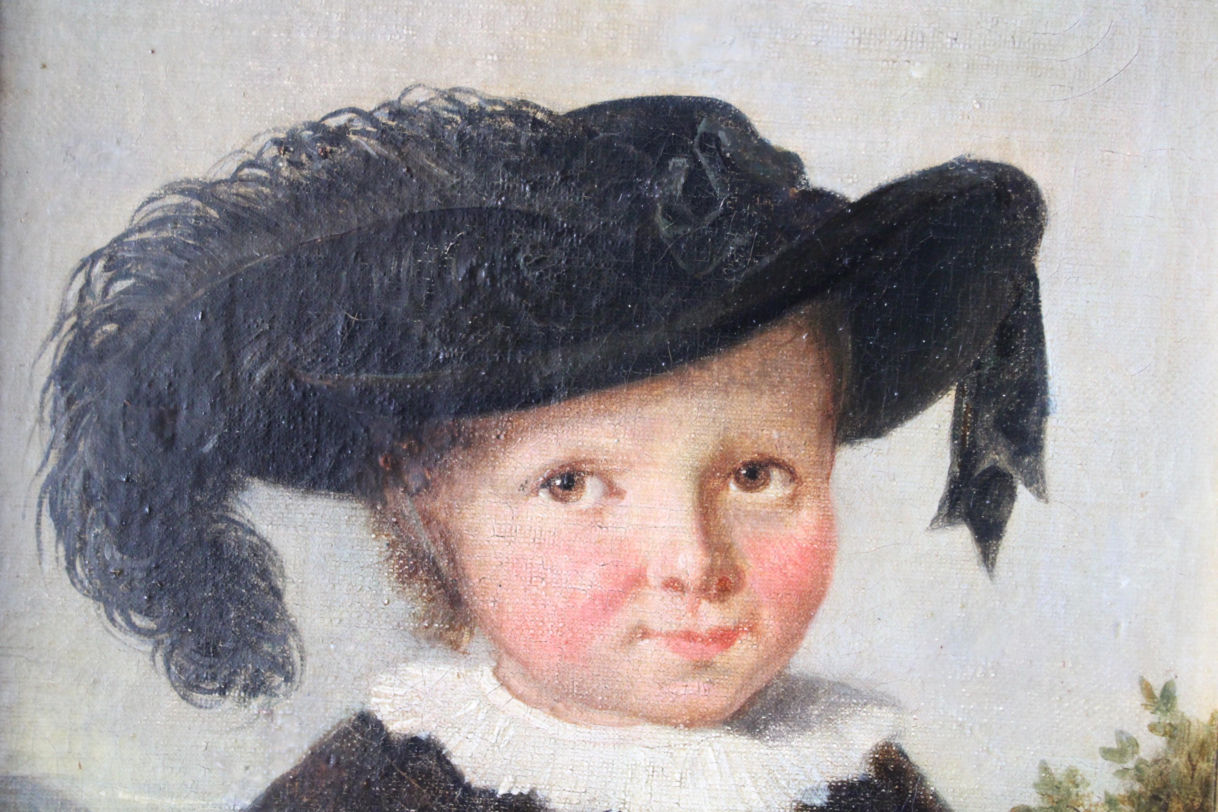 Antique portrait of a boy, child portrait, early 1800's male framed portrait For Sale 1