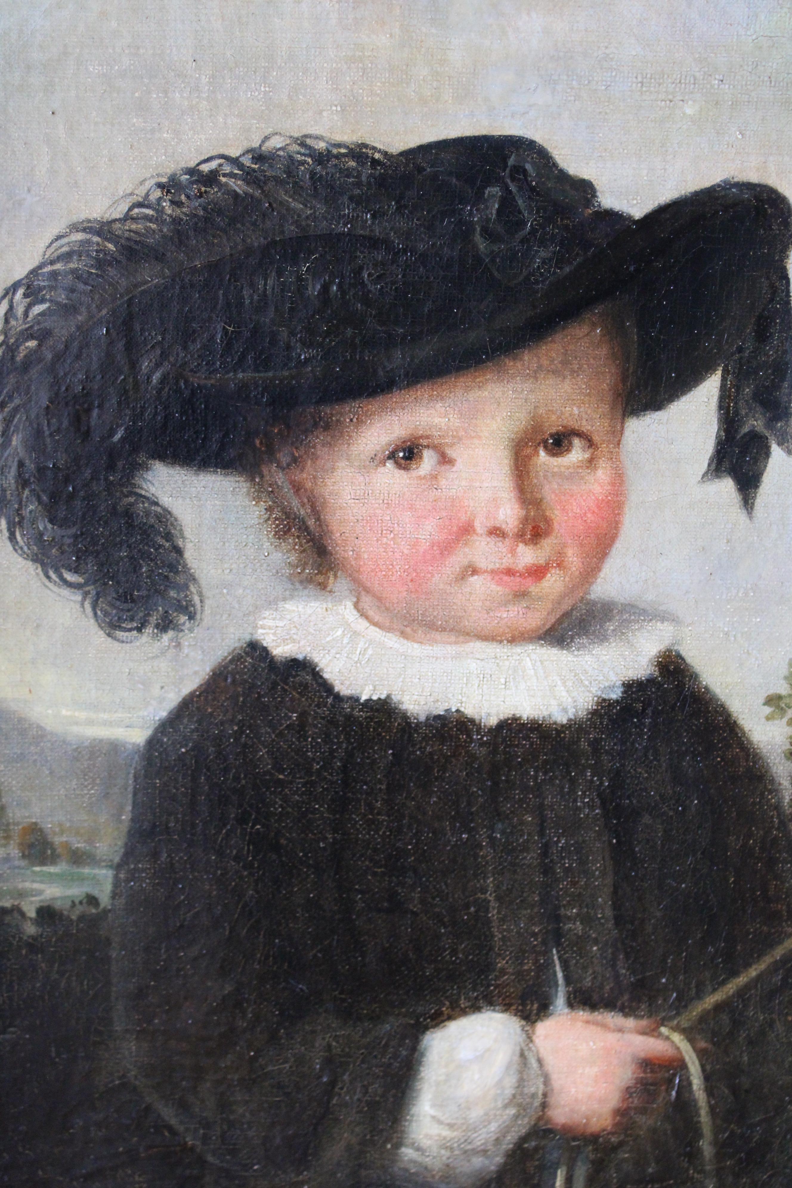 Antique portrait of a boy, child portrait, early 1800's male framed portrait For Sale 2