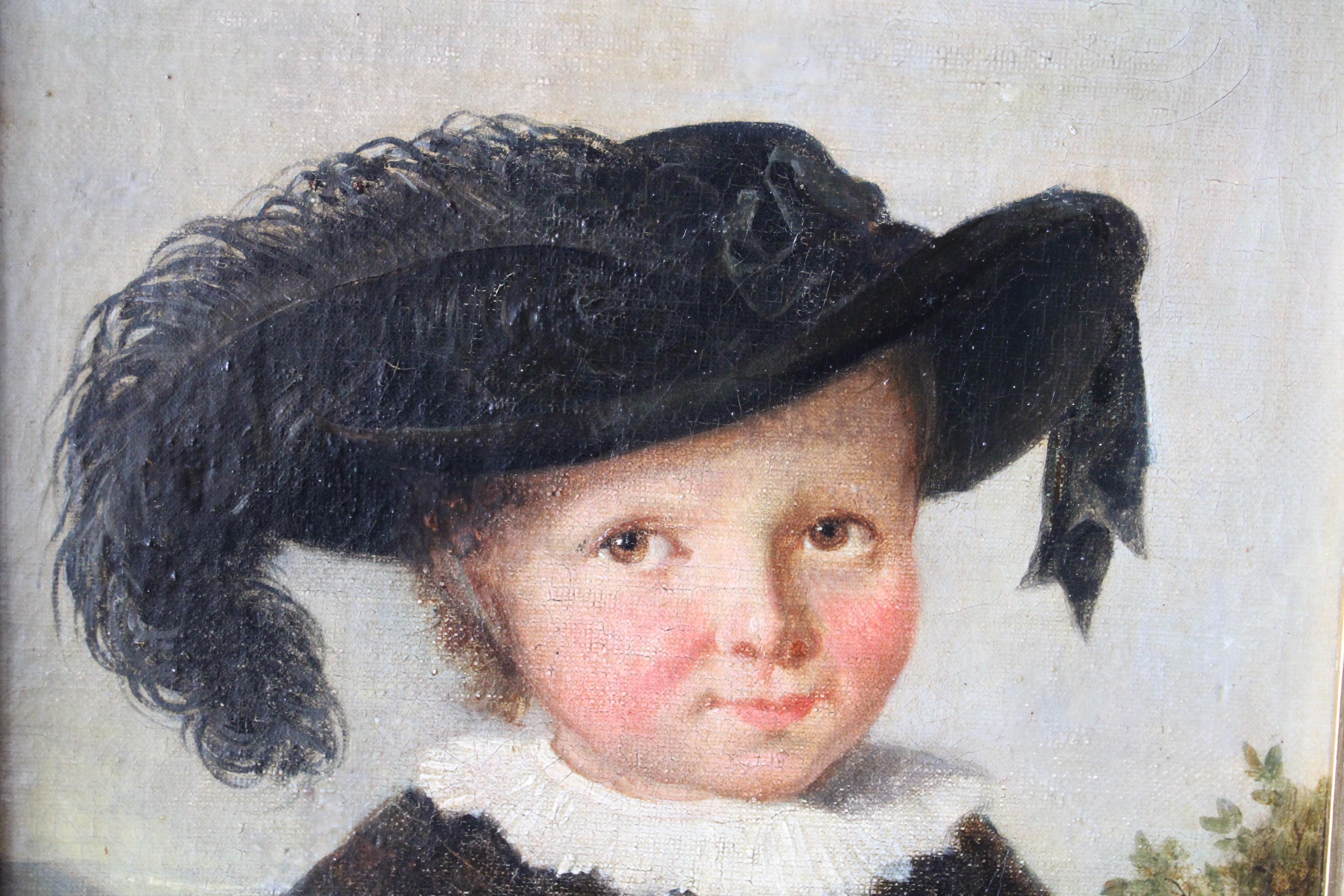 Portrait ancien d'un garçon, portrait d'enfant, portrait masculin encadré du début des années 1800 en vente 3