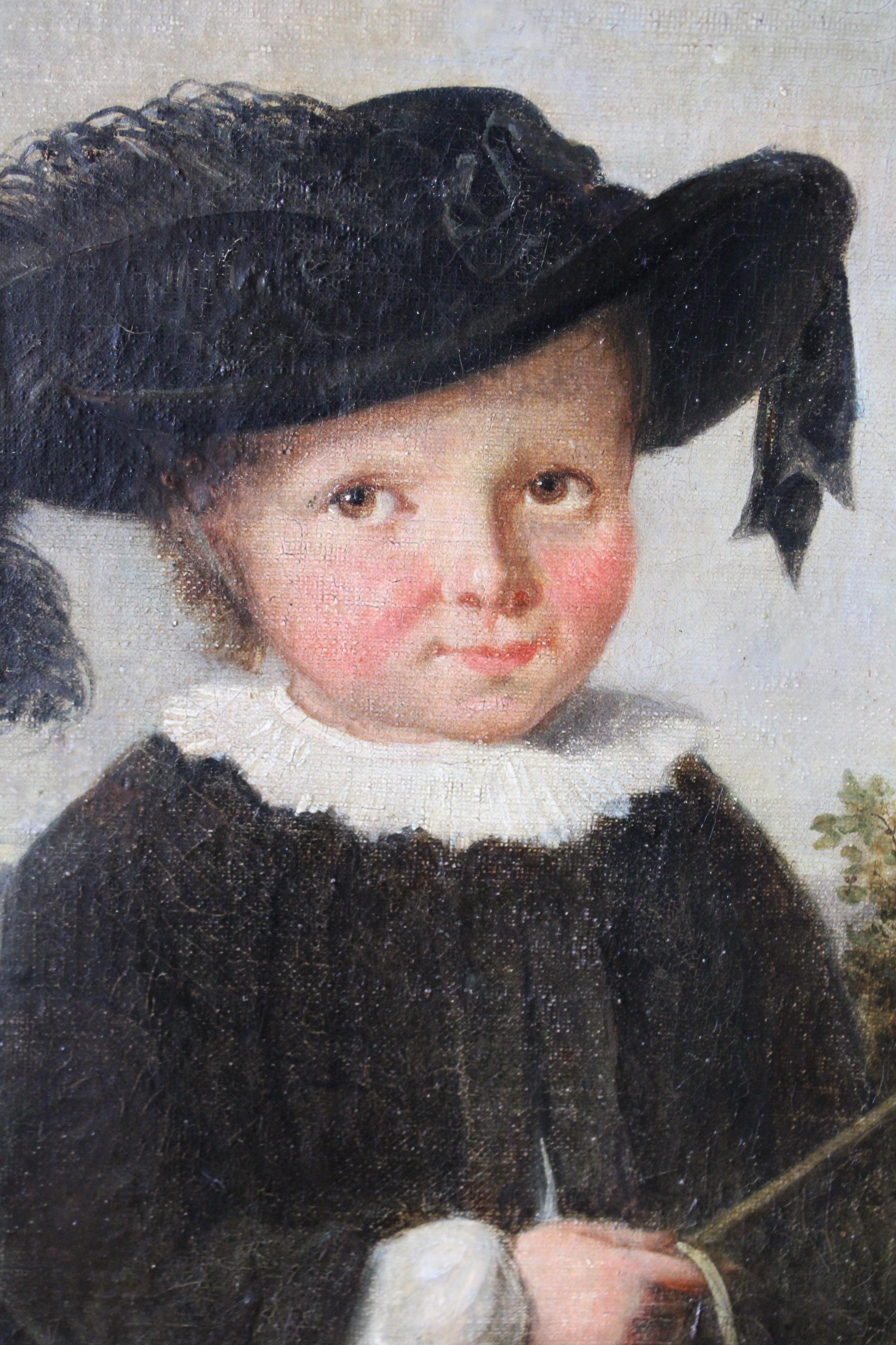 Antique portrait of a boy, child portrait, early 1800's male framed portrait For Sale 4