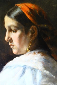 Antique Portrait of a Woman, 19th Century Female Oil Portrait dated 1883