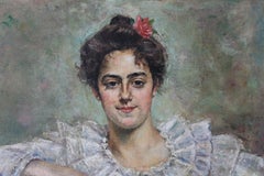 Portrait of a woman, antique oil painting, female portrait