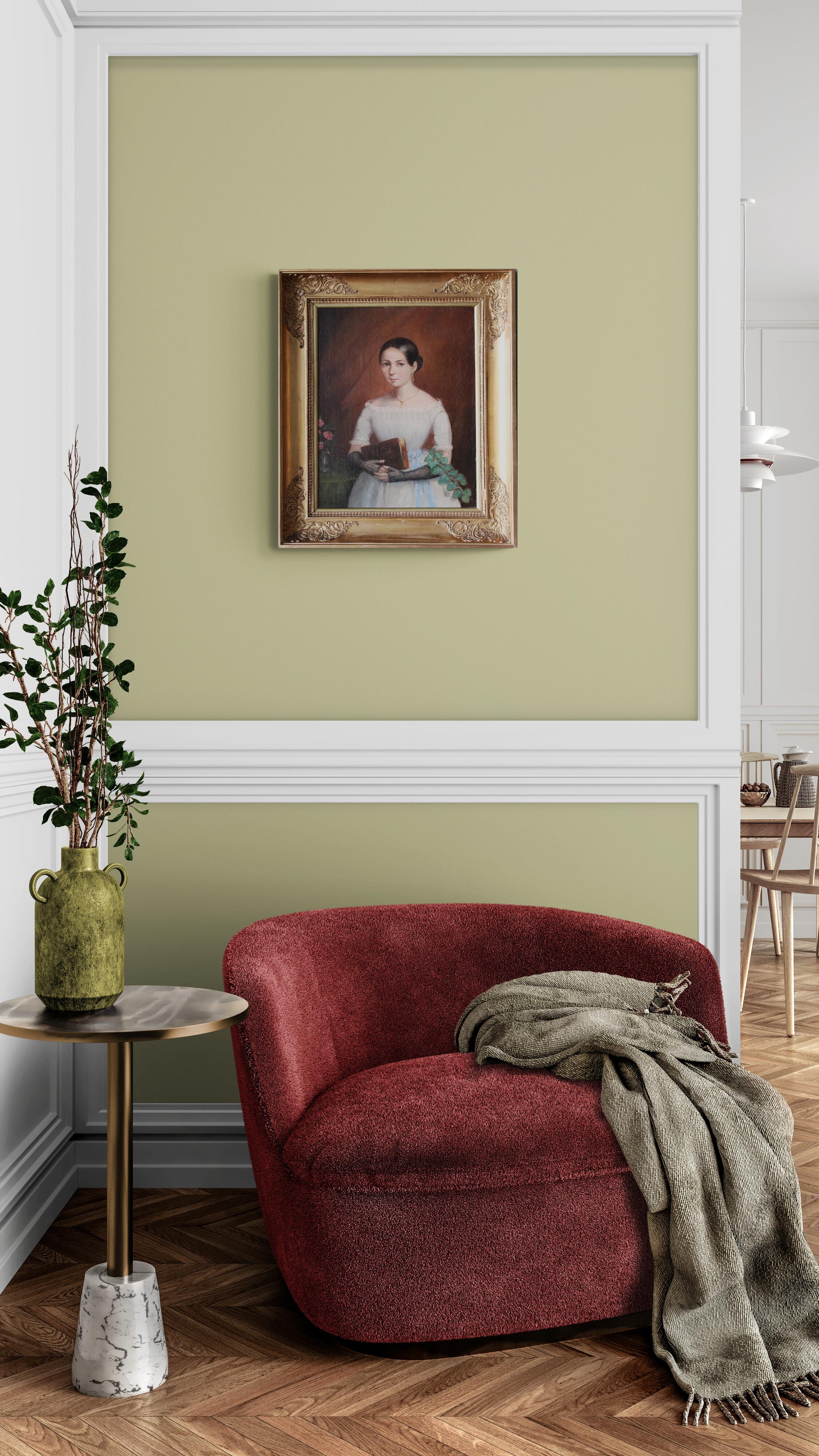 Antique portrait of a woman, French romantic oil painting, female portrait 5