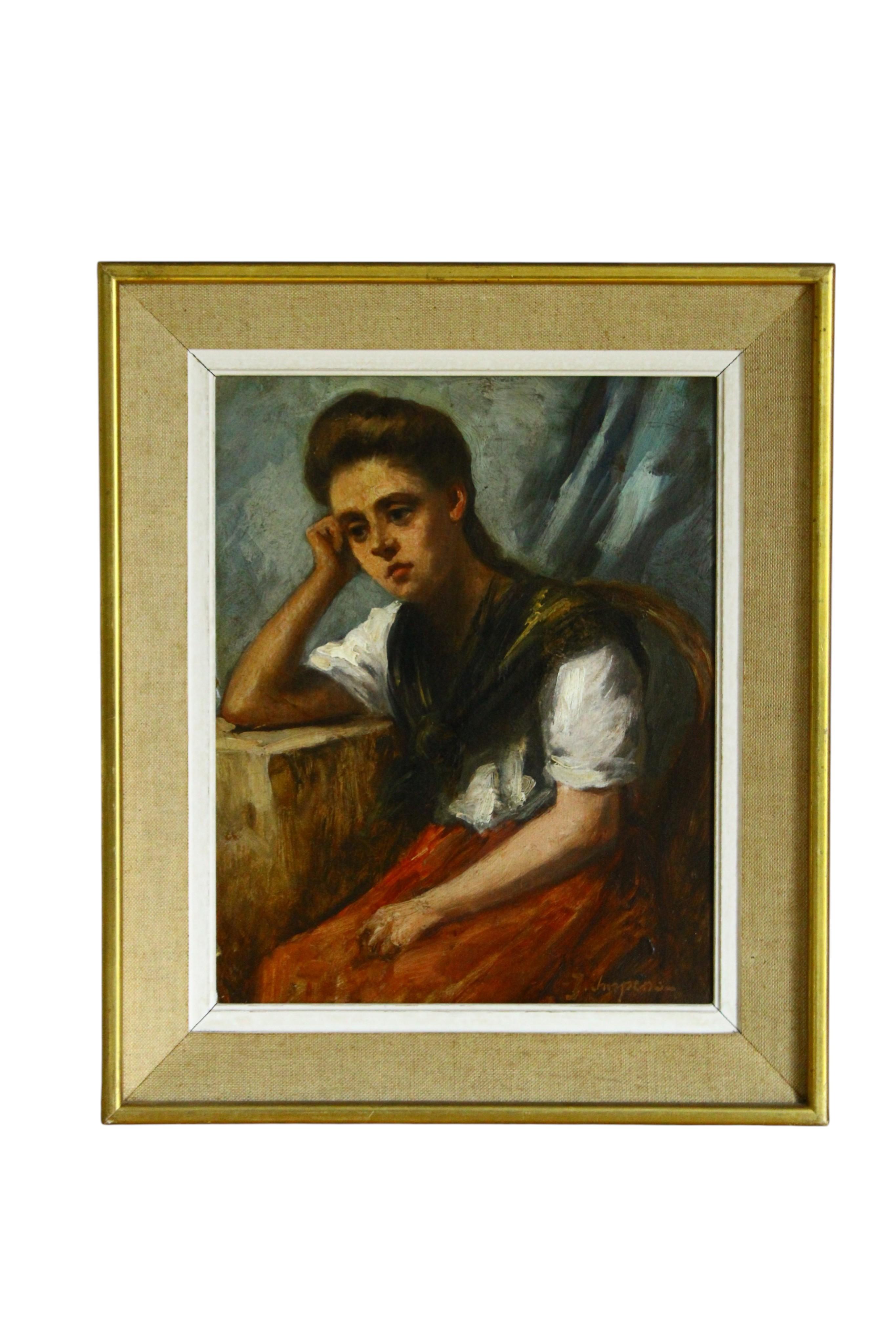 Antique Portrait of a Woman, Portrait of a Woman Sitting, Female Portrait
