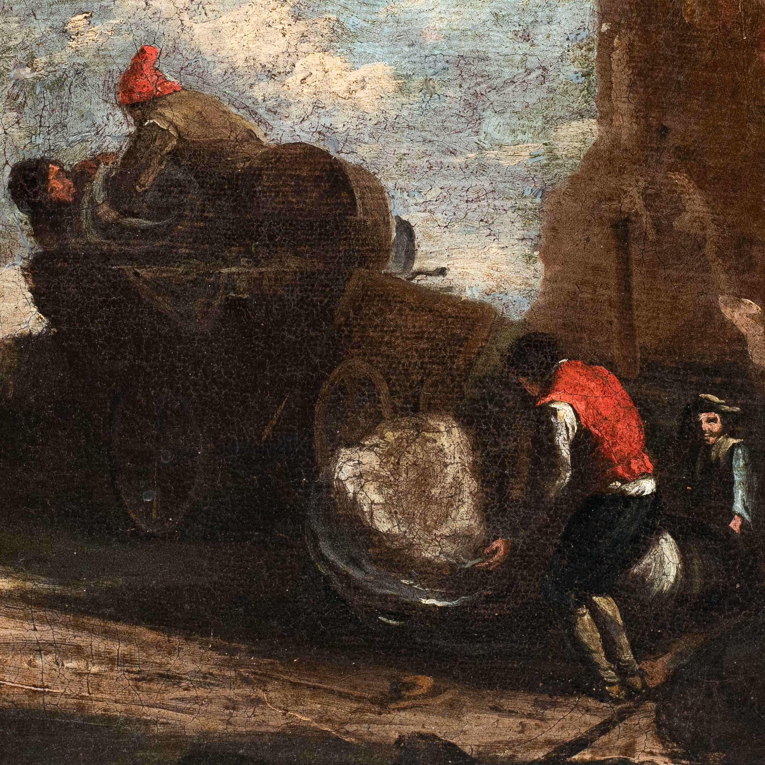 Antiker römischer Maler – Landschaftsgemälde des 18. Jahrhunderts – Wanderer – Italien – Painting von Unknown