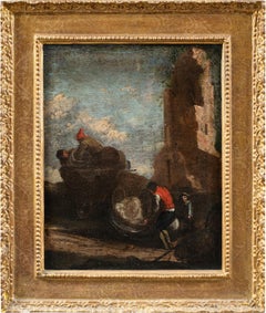 Pintor romano antiguo - Pintura paisajista del siglo XVIII - Vagabundos - Italia