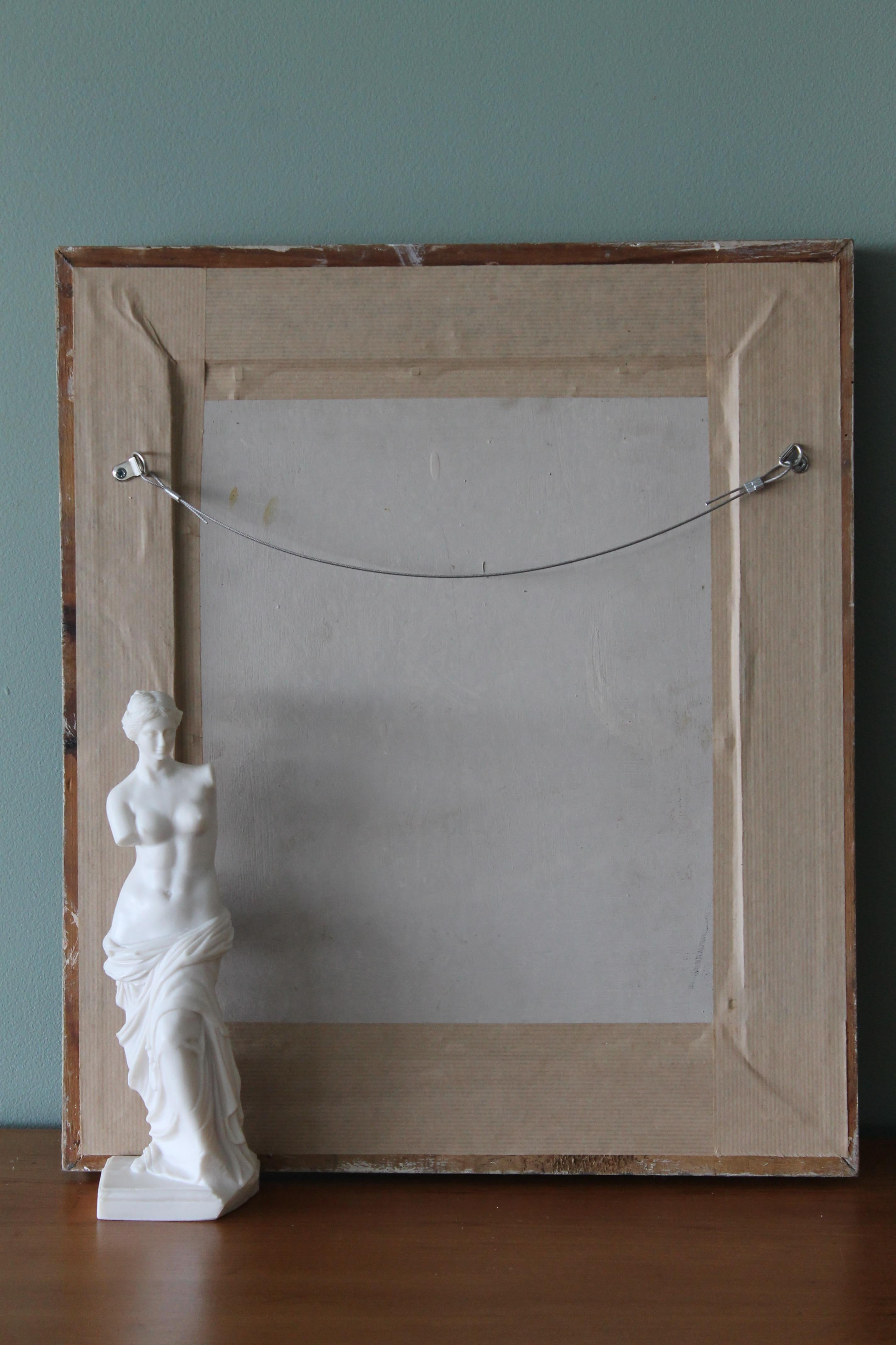 Antique sideways oil portrait of a young girl 4