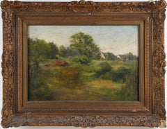 Antique Signed American Impressionist Framed Landscape Oil Painting