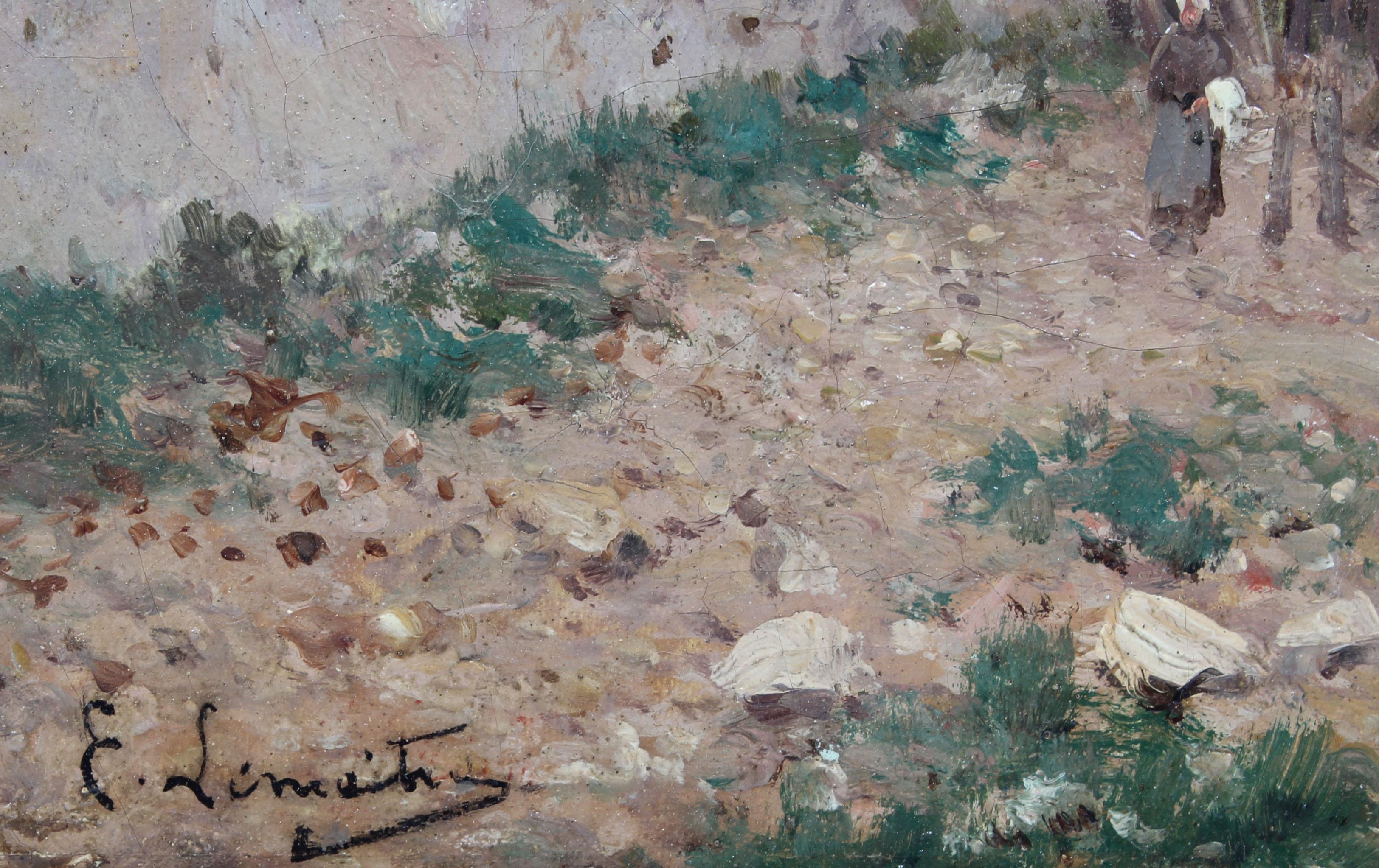 Antique Signed Barbizon School Original Landscape Impressionist River Painting 1