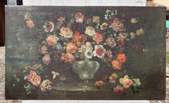 Antico pittore di nature morte - Quadro italiano del XIX secolo - Fiori