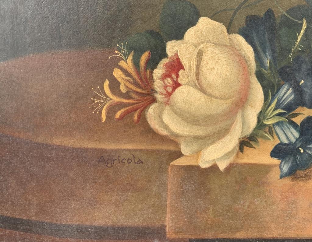 Antique still life painter (Italyl) - 19th-20th Still life painting - Flowers For Sale 7