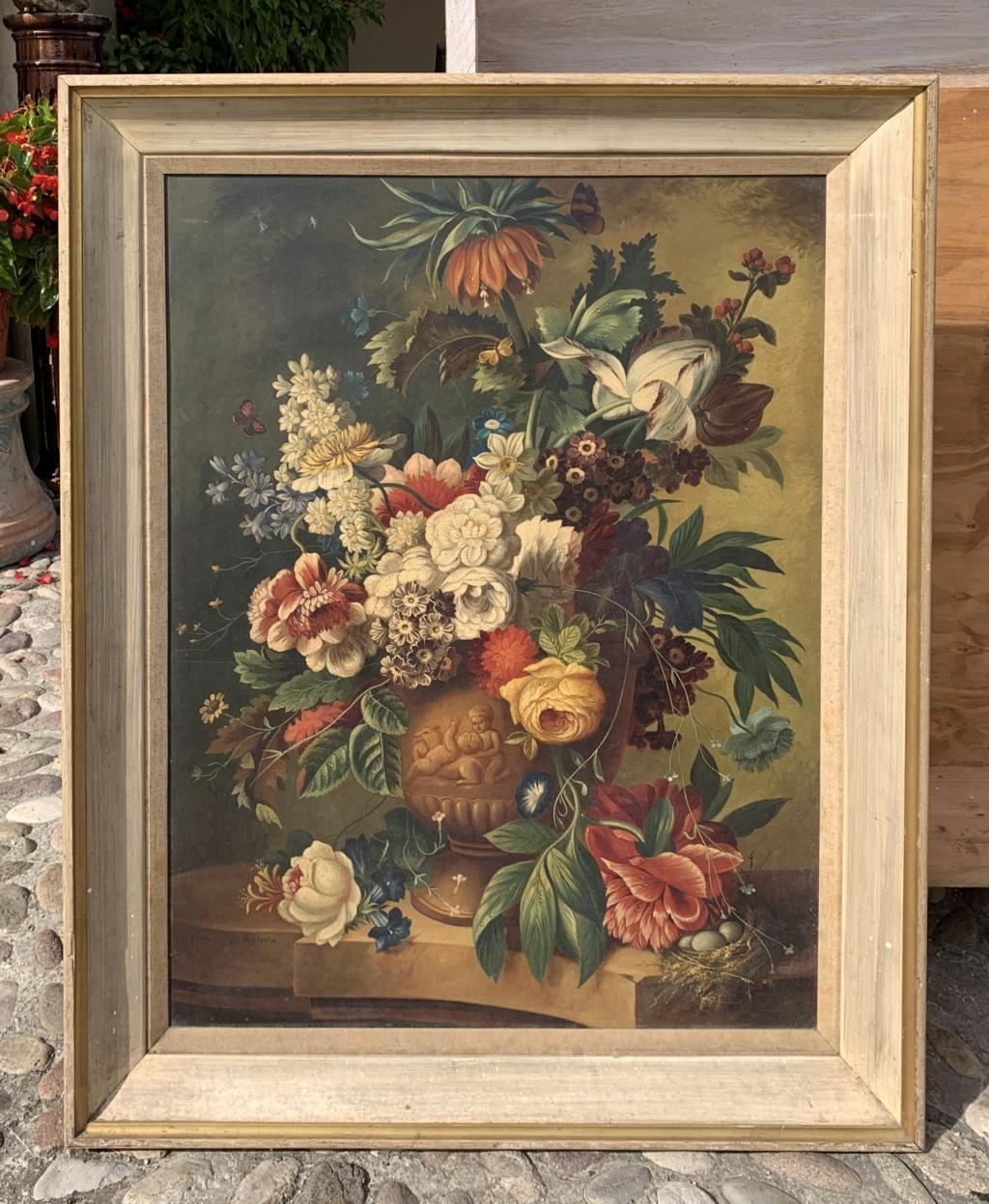 Antique still life painter (Italyl) - 19th-20th Still life painting - Flowers - Painting by Unknown