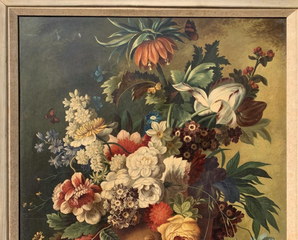 Antique still life painter (Italyl) - 19th-20th Still life painting - Flowers - Naturalistic Painting by Unknown