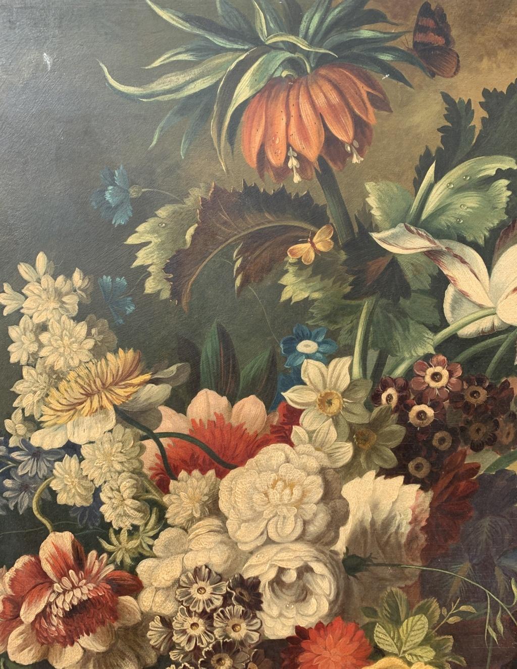 Antique still life painter (Italyl) - 19th-20th Still life painting - Flowers For Sale 3