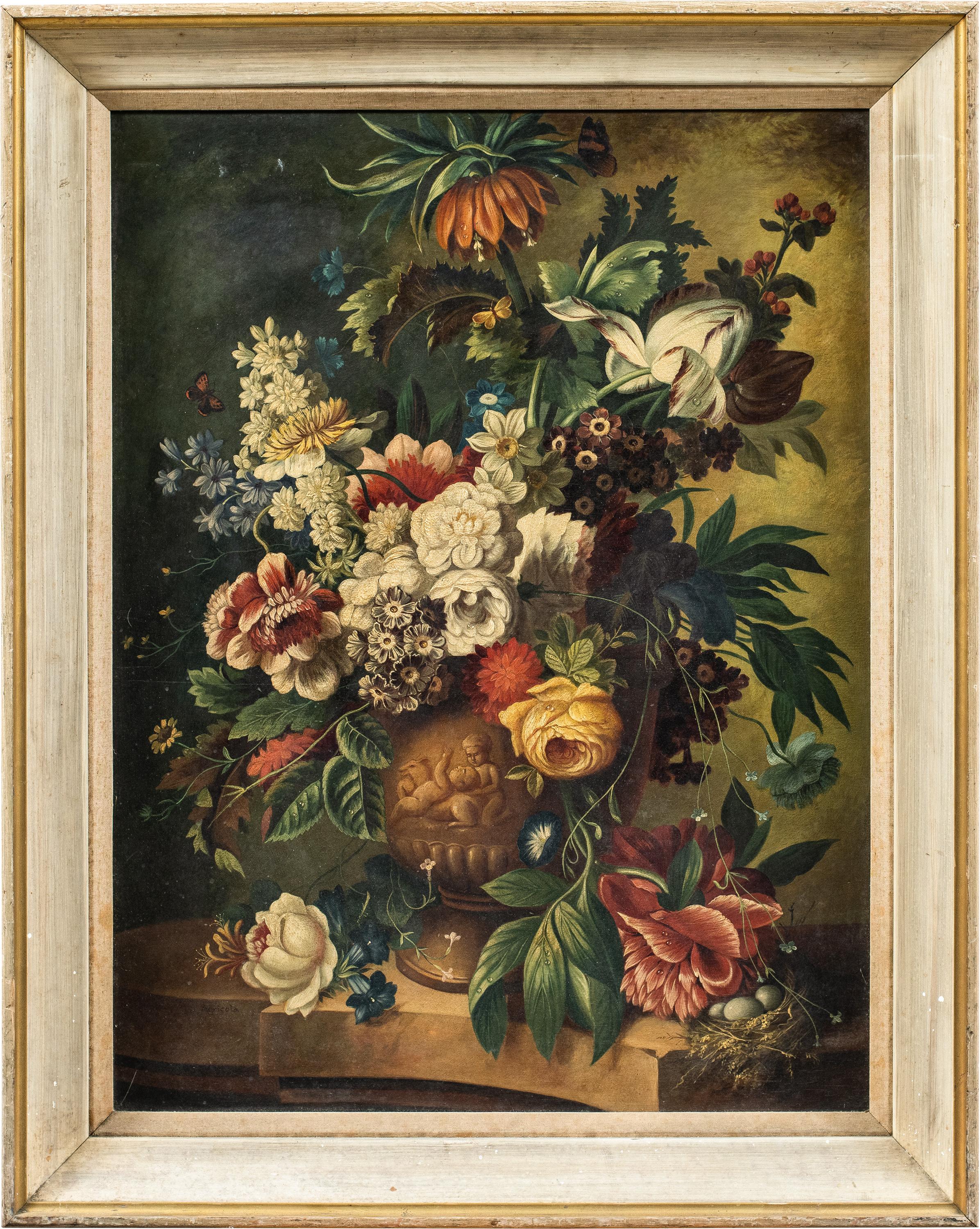 Antico pittore di nature morte (Italyl) - 19°-20° Pittura di nature morte - Fiori