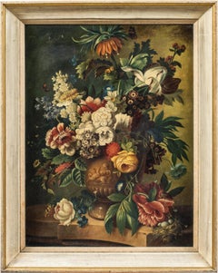 Antico pittore di nature morte (Italyl) - 19°-20° Pittura di nature morte - Fiori