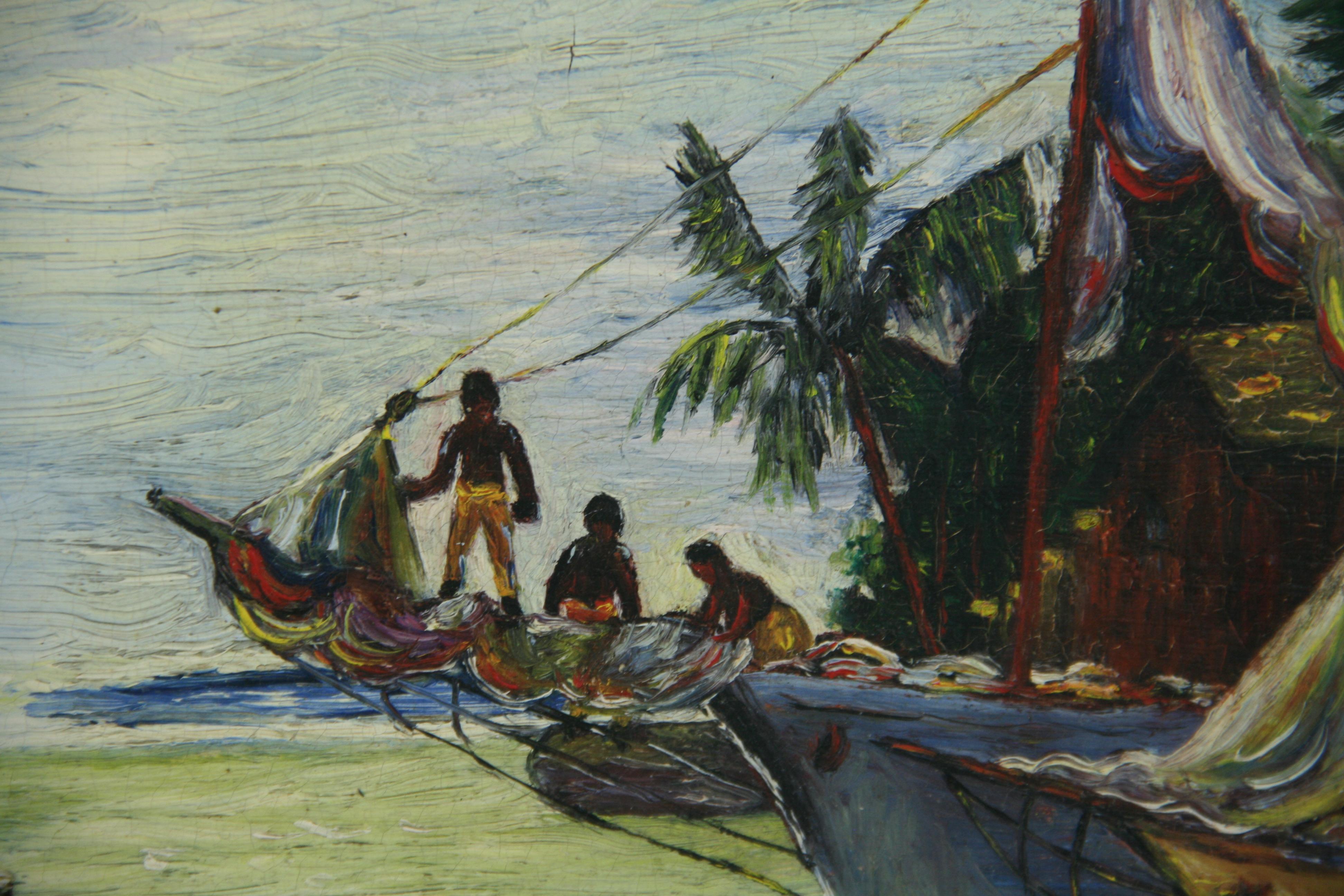 Antico Uomo dell'isola tropicale in preparazione  per salpare in vendita 3