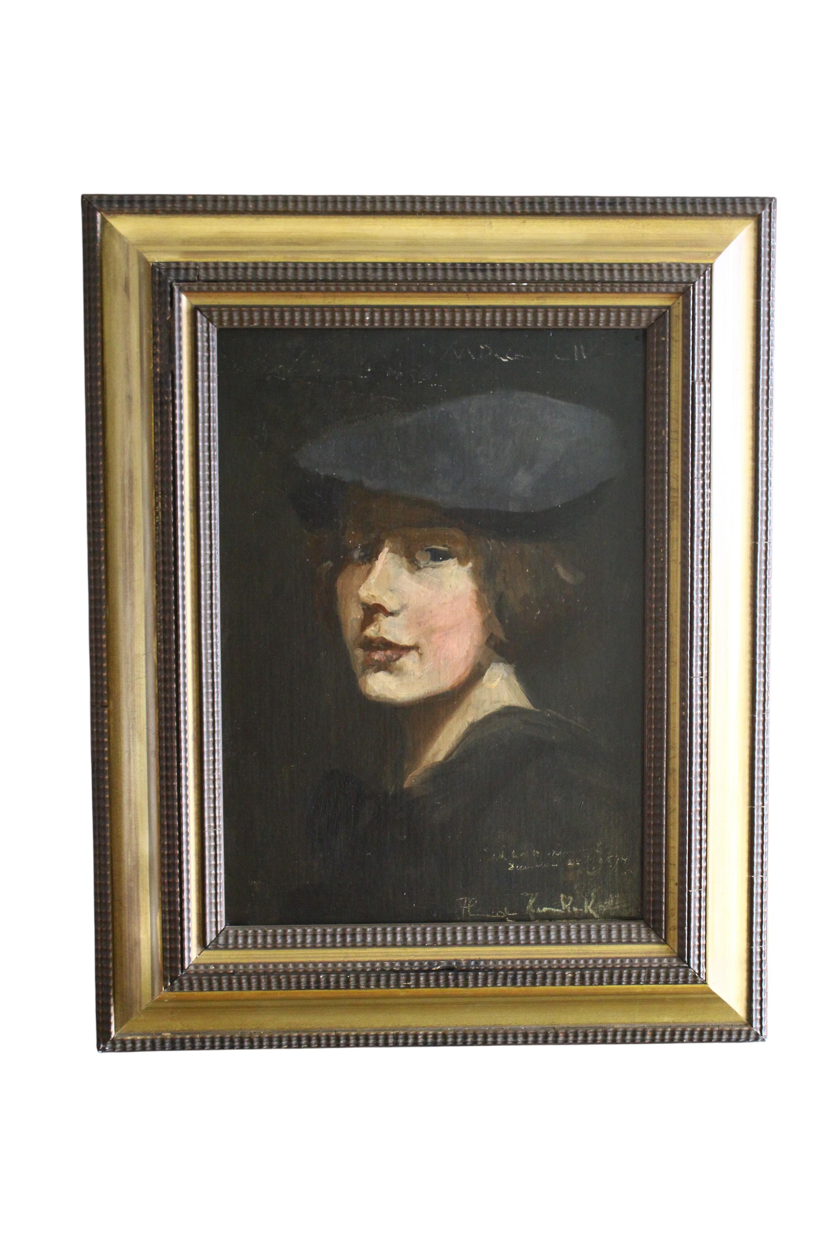 Antique Woman Portrait, 19. Jahrhundert Französisch Impressionist weibliche Ölgemälde