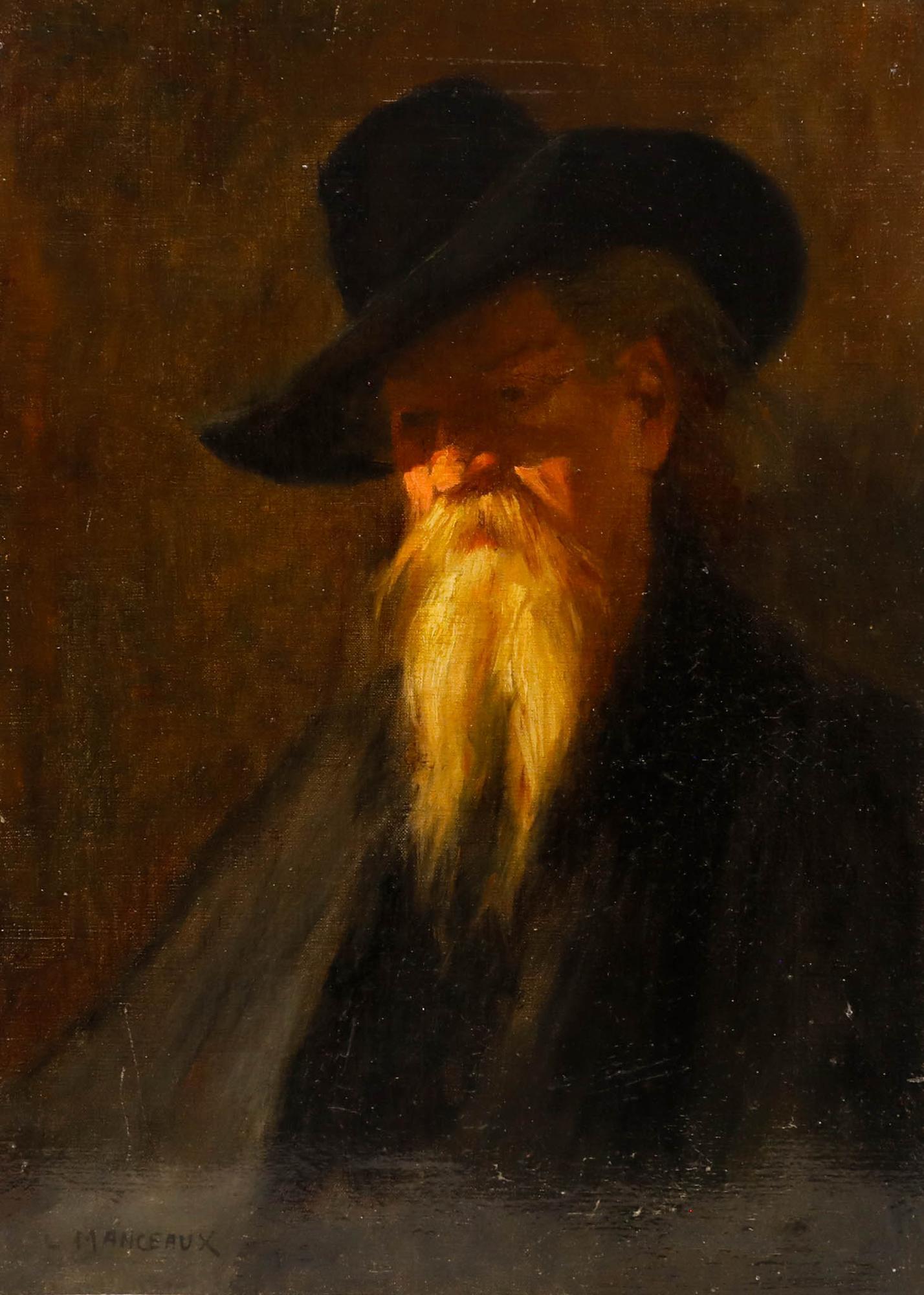 Antoine Louis Manceax (1862-1939) - Anfang des 20. Jahrhunderts Öl, Der Pilger – Painting von Unknown