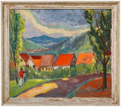 Anton Gold (1914-1970) - 1959 Óleo, Aldea suaba