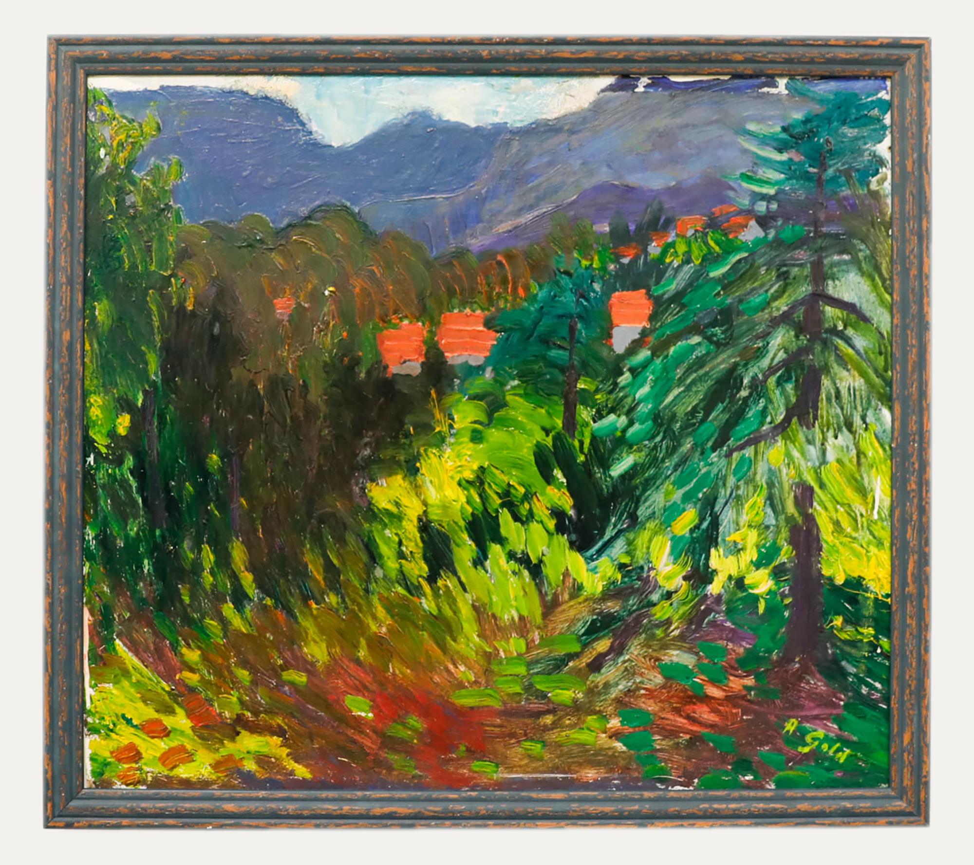 Unknown Landscape Painting - Anton Gold (1914-1970) - Mid 20th Century Oil, Swabian Summer Landscape