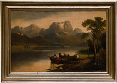 Anton Pickert - Late 19th Century Oil, Rowing Boats on a Lake