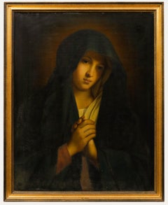 Antonio Sasso (1834-1905) Después de Sassoferrato - Óleo italiano, La Mater Dolorosa